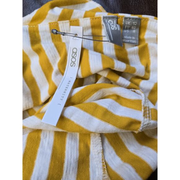Asos Maternity Sz 8 Marigold Striped Ruffle Sundress - Picture 3 of 3